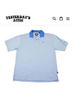 Vintage Ashworth The Hills Member Guest Golf Course Stripe BluePolo Size X-Large